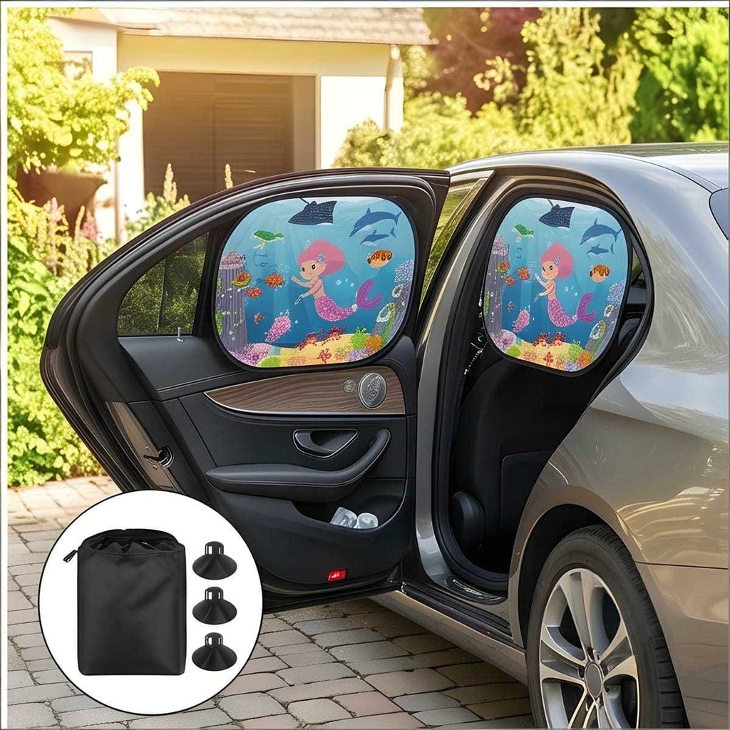 Fenêtre de voiture pare-soleil - 1 paire de housses avec 8 ventouses pour réduire la lumière du soleil - Party Acc
