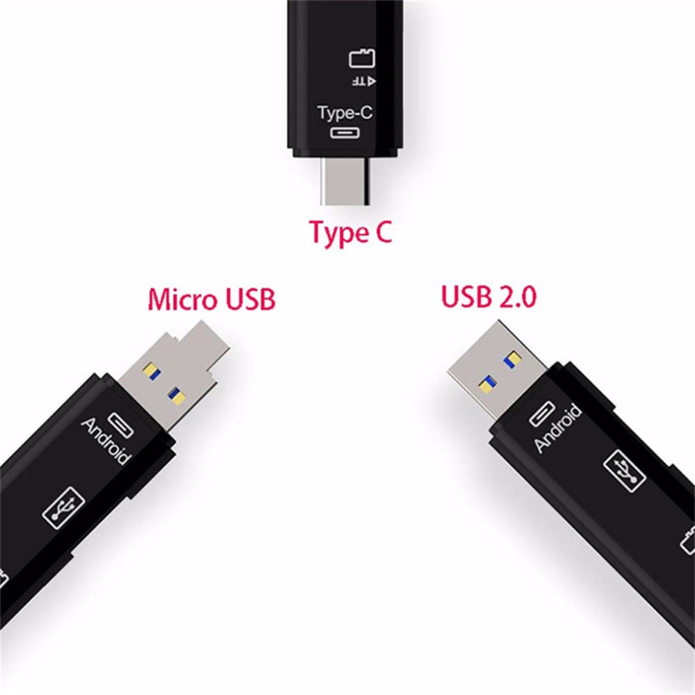 Type-C Micro USB Adaptateur Hub OTG avec lecteur de cartes TF