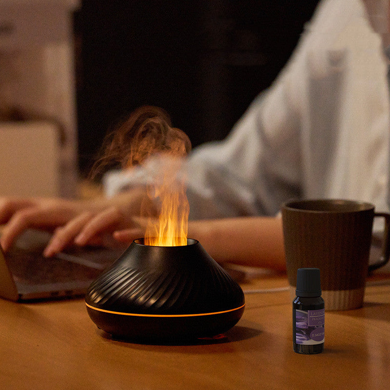 Accueil Machine d'aromathérapie à flamme créative de sept couleurs avec lumière ambiante