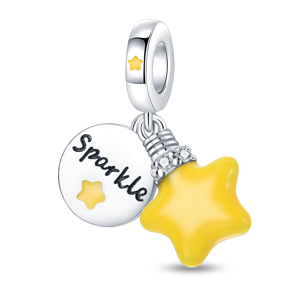 Bleu Lumineux Star et Lune Bricolage Pendentif Bracelet Accessoire