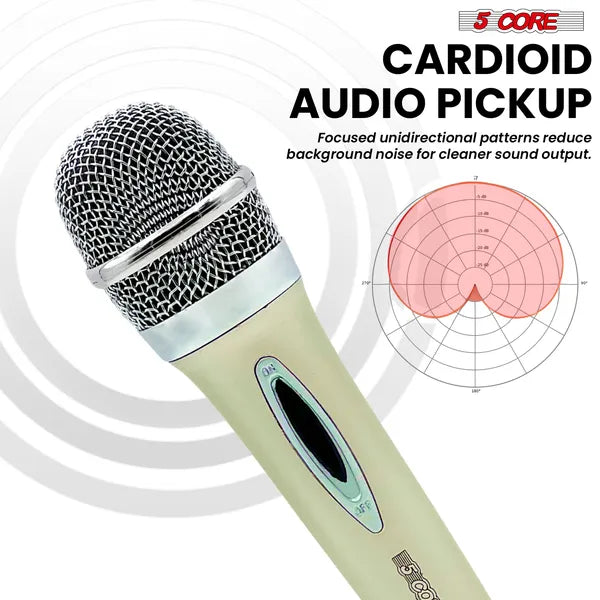 5 CORE Microphone Dynamic Vocal Handheld Mic Cardioïde Unidirectionnel Microfono W On Off Sw