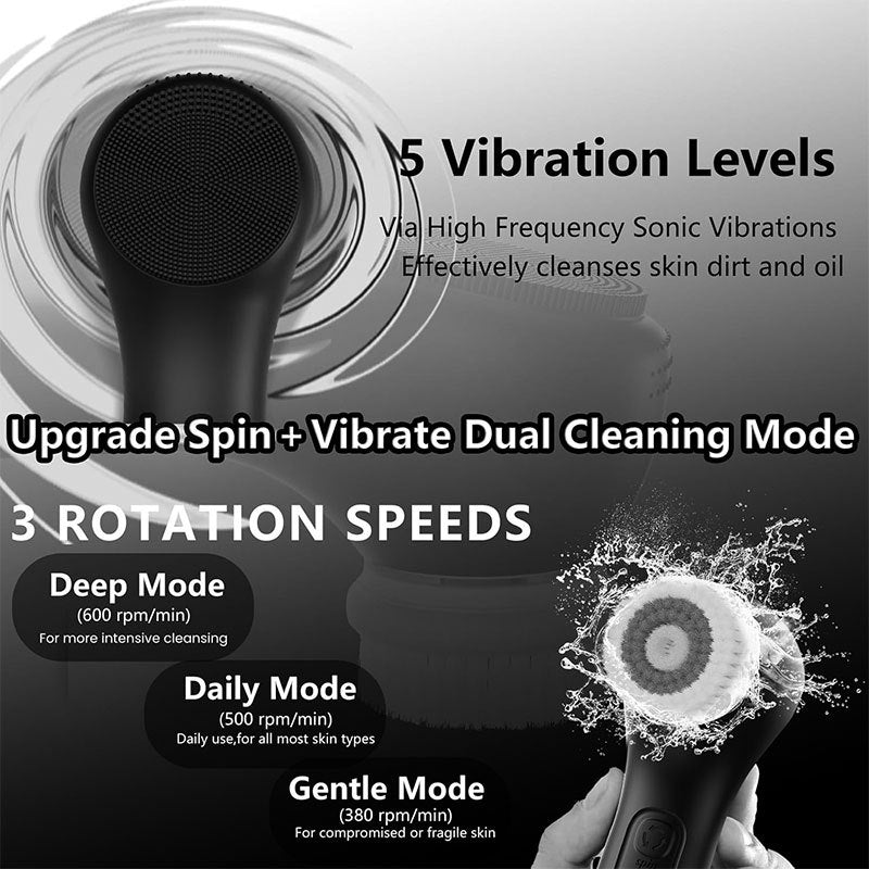 Dispositif multifonctionnel de nettoyage du visage en silicone avec fonction de massage vibrante