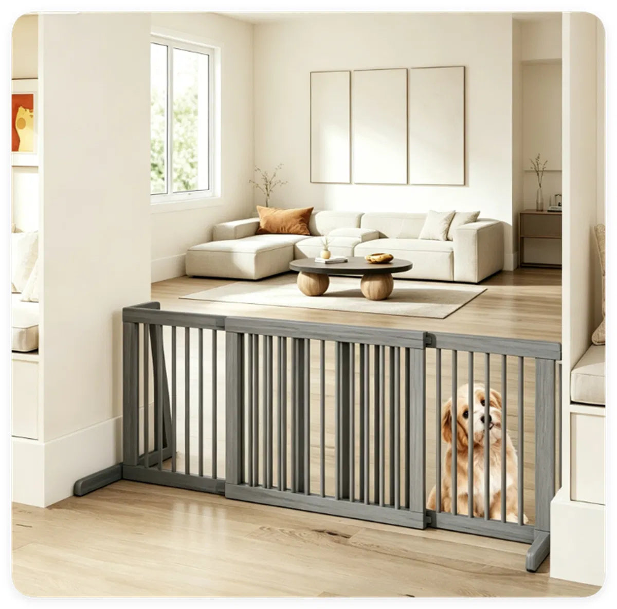 Porte en bois extensible réglable 22 pouces Tall Freestanding Safety Fence
