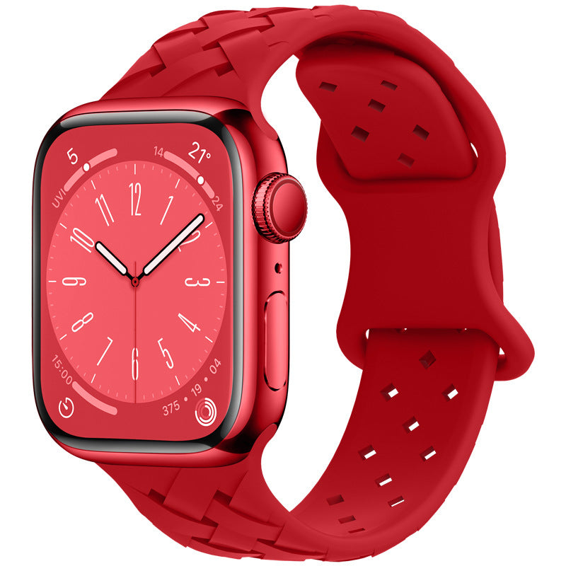 Bamboo Plaid Dentelle Solide Silicone Sports Apple Bracelet