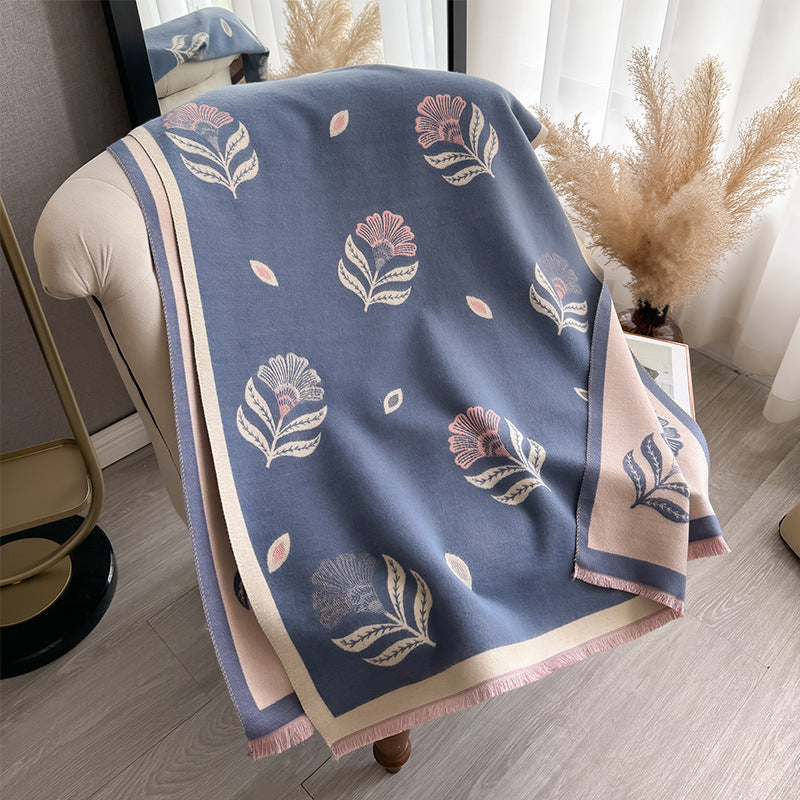 Châle simple de cachemire-feel féminin avec impression florale