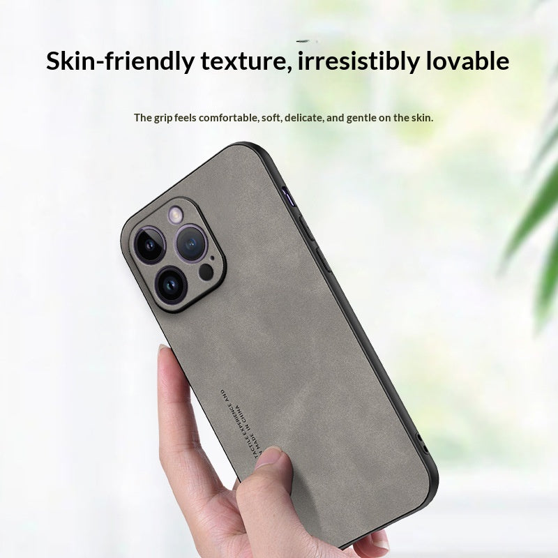 Boîtier téléphonique en cuir de mouton compatible avec le 17 Pro Max