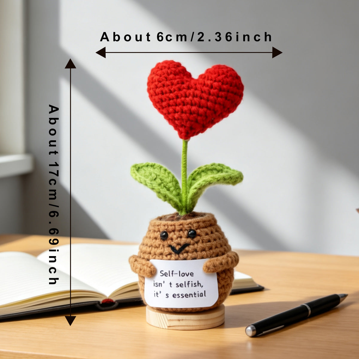 Crochet fait main romantique en forme Pot de fleurs ornements