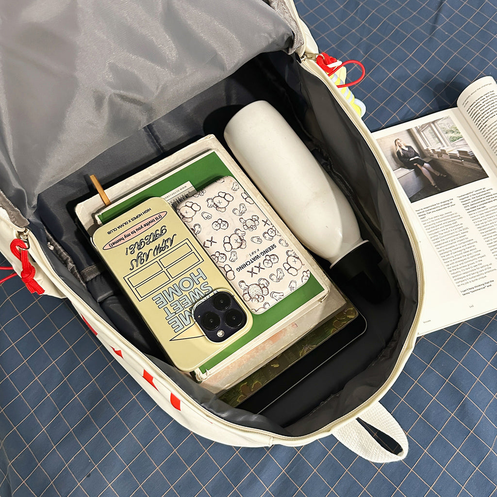 Sac à dos polyvalent occasionnel avec impression de lettre