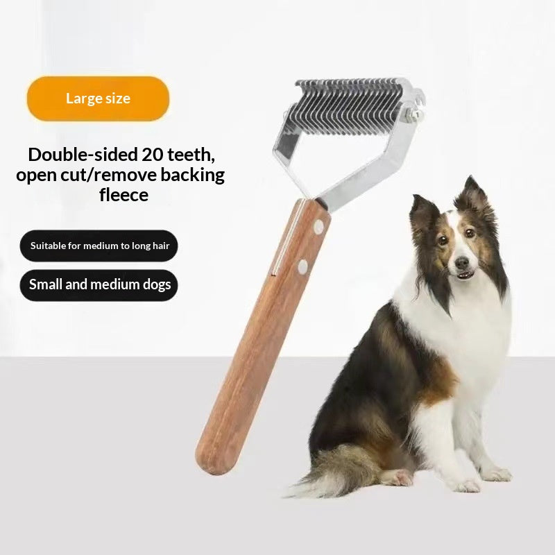 Peigne de démaquillage de chien anti-tangle et brosse pour animaux