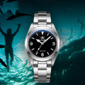 Montre Quartz imperméable multifonctionnelle avec bande en acier inoxydable Luminous Business Wris