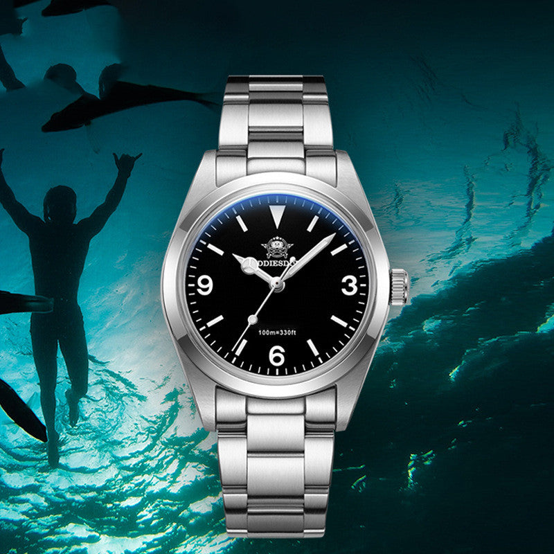 Montre Quartz imperméable multifonctionnelle avec bande en acier inoxydable Luminous Business Wris