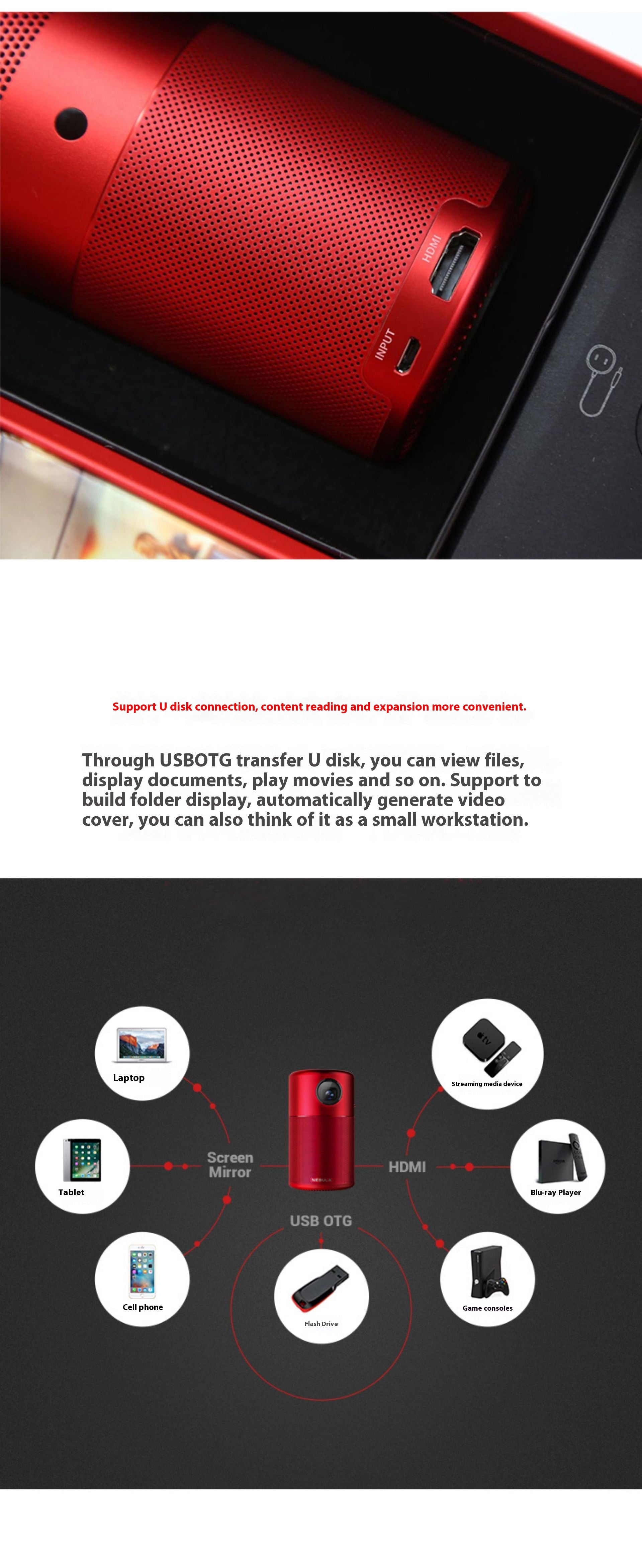Projecteur M1M2 Wi-Fi sans fil écran de projection HD machine extérieure portable
