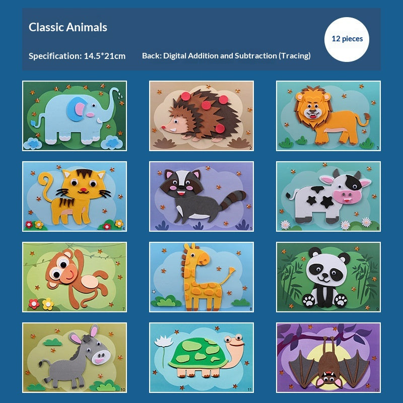 Stickers Maternelle Petit Cadeau 3D Bricolage Jouet éducatif