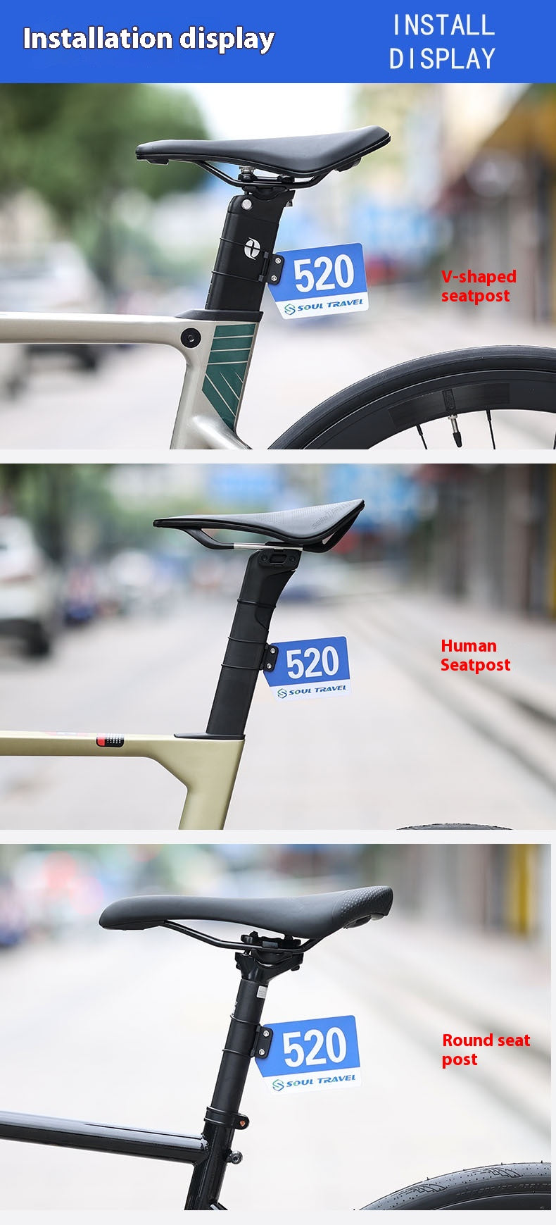 Vélo Cyclisme Numéro de compétition Plaque Mountain Bike Round Tube cassé Air Duct Fixed Br