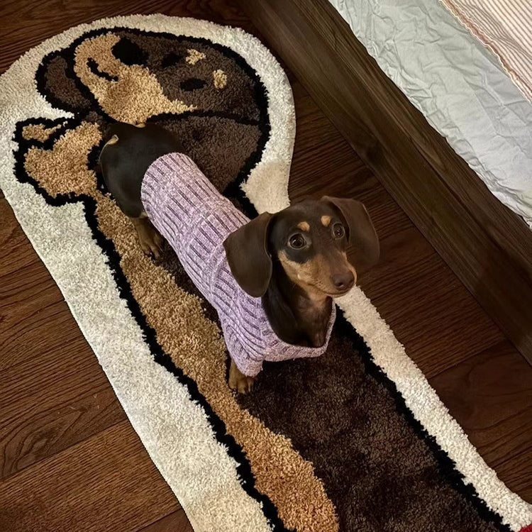 Saucisse Chien Long Épaisseur Flocking Carpet Salon Chambre à coucher Côté lit