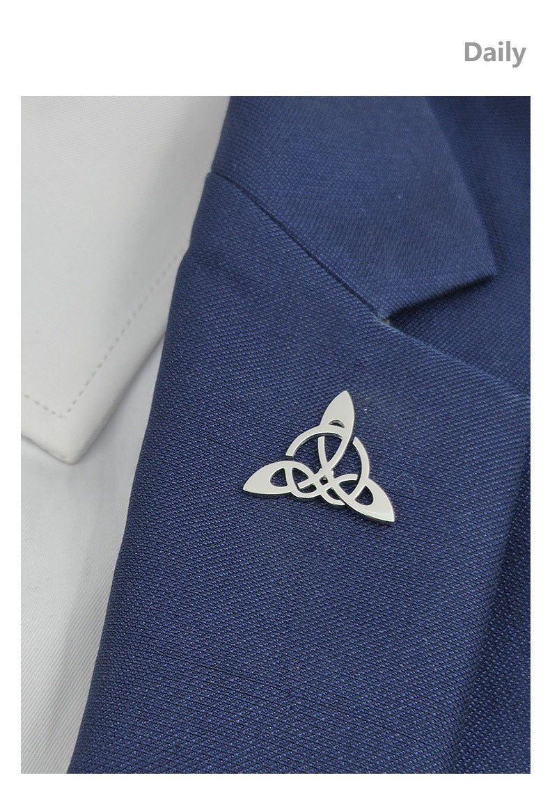 Triangle géométrique Triangle symmétrique Mensual Hollow Cufflinks