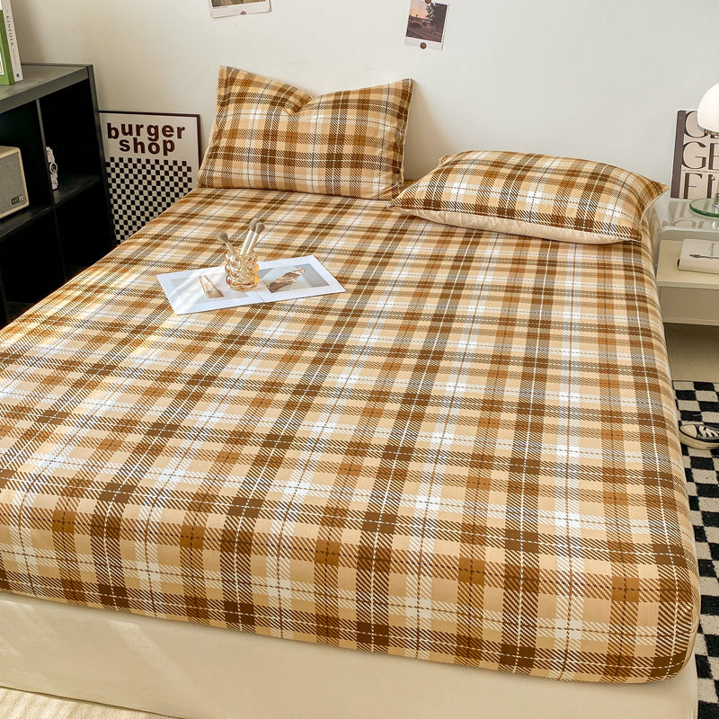 Minimalist Coton Lavé Couleur Solide Produit simple Fitted Sheet