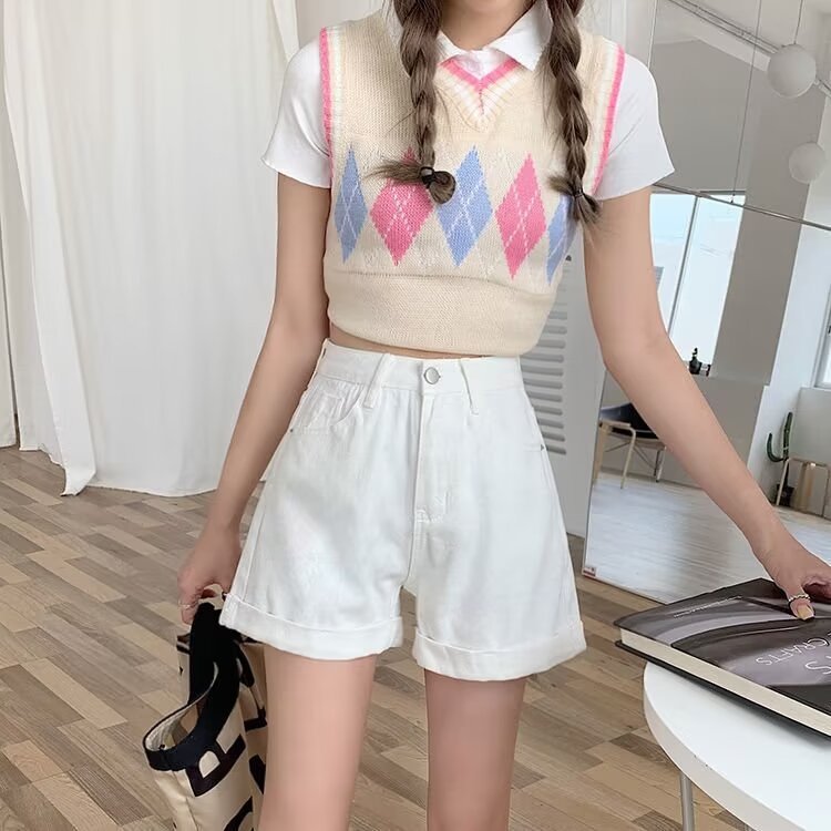 Hong Kong Style Denim Shorts Été des femmes