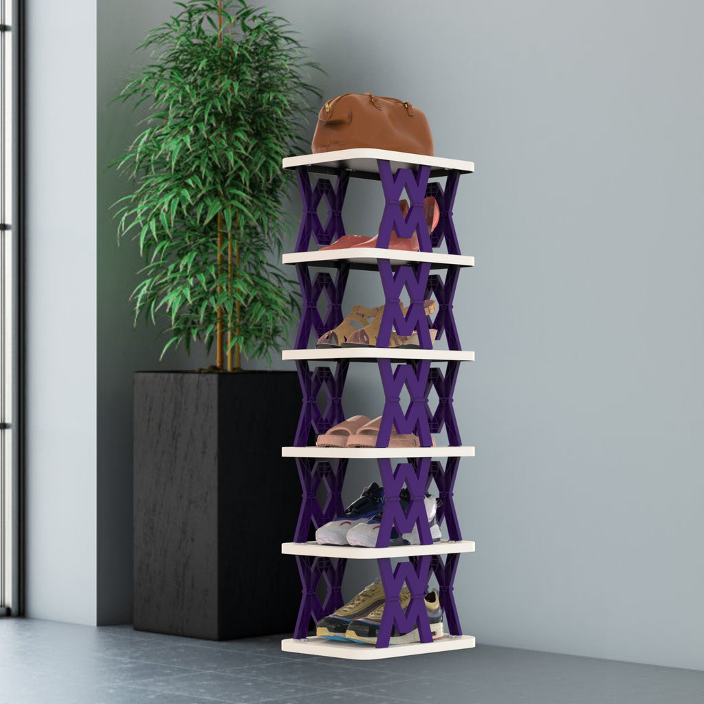 6 Tier pliable Shoe Rack Vertical Shoe Organizer Narrow Shoe Rack pour petits espaces Espace
