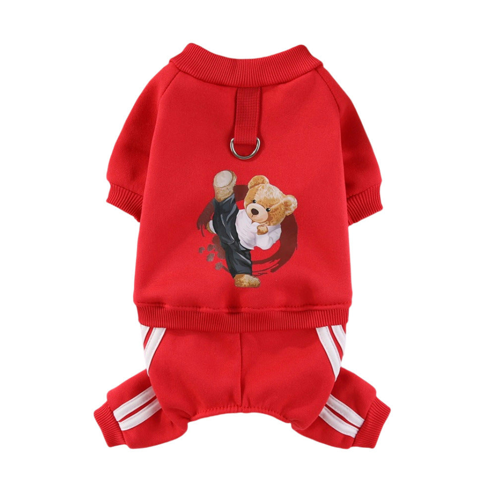 Animaux de compagnie Fleece Kung Fu Bear Vêtements pour chiens