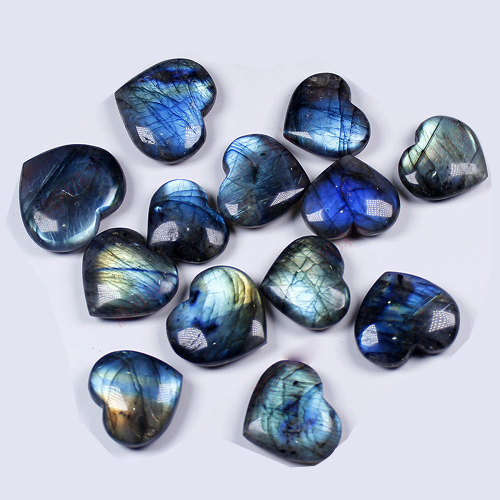 Poignée en cristal naturel Play Piece Pendentif Cœur Cœur Océan Cœur Bleu Lune