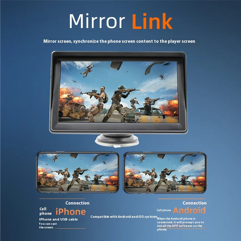 Voiture portable de 7 pouces sans fil et l'image HD filaire