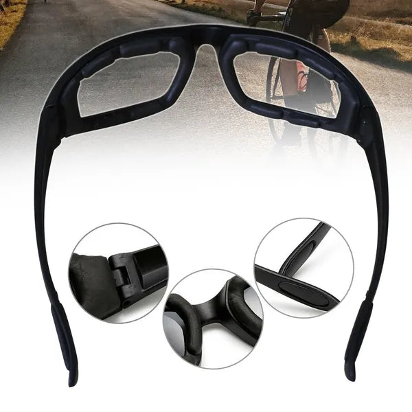 Gants de vélo résistant au vent 3Pair Motorcycle Riding Glass Résistant au vent Protection UV Rembourré