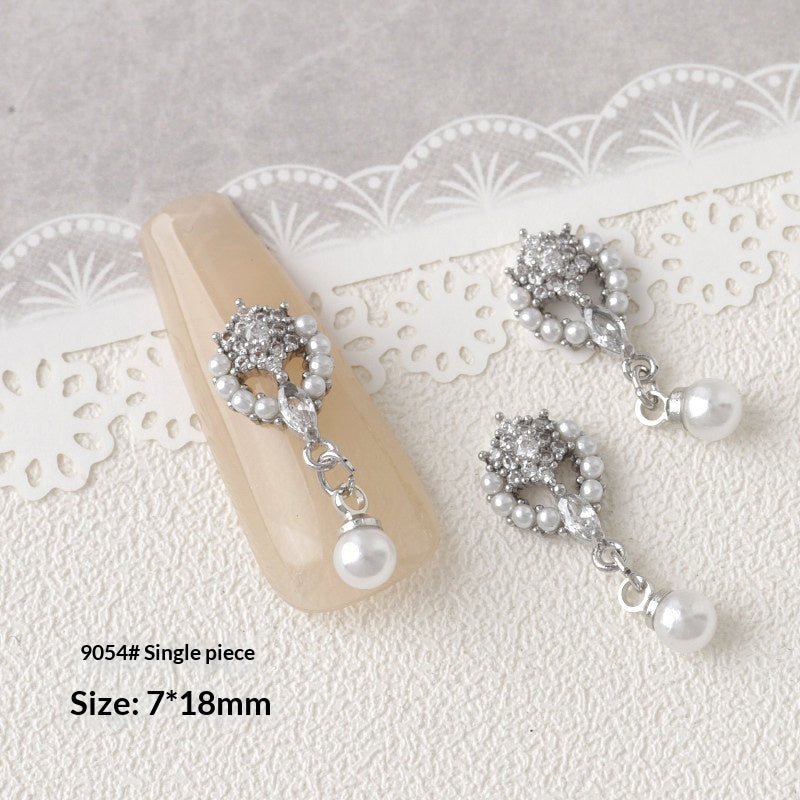 Argent Zircon Bow Nail Art Accessoires