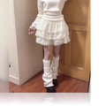 Cake-style puffy en dentelle courte taille haute