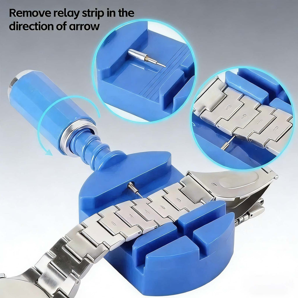 147PCS Kit d'outils de réparation de montres Déchiqueteuse de cas de retour Spring Pin Bars Watchmaker