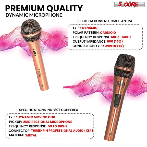 5 Core XLR Microphone Dynamic Mic Karaoke Singing Studio Microfono Mics portables