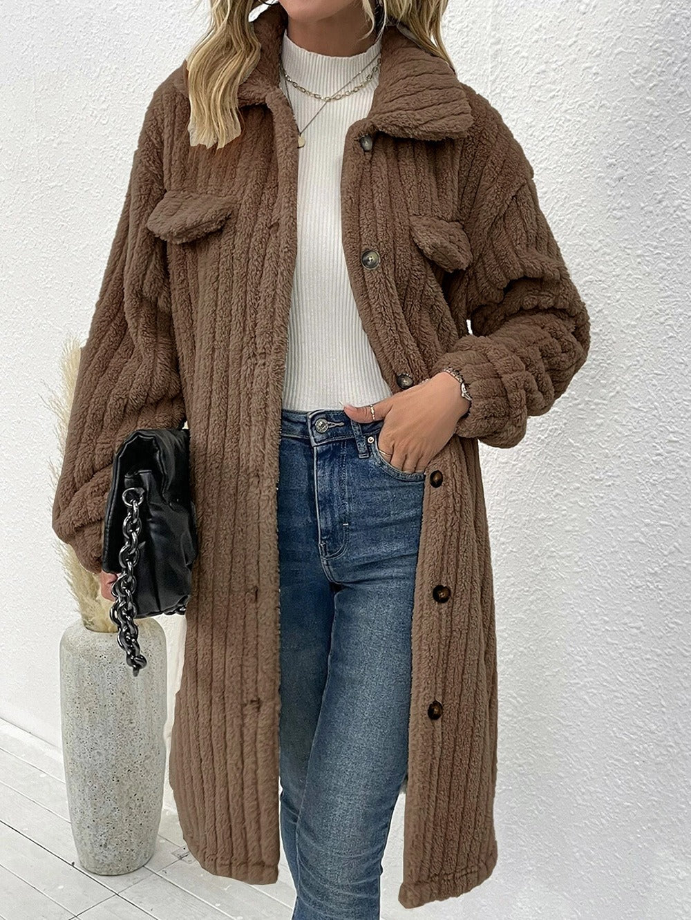 Manteau Fuzzy Femme d'hiver