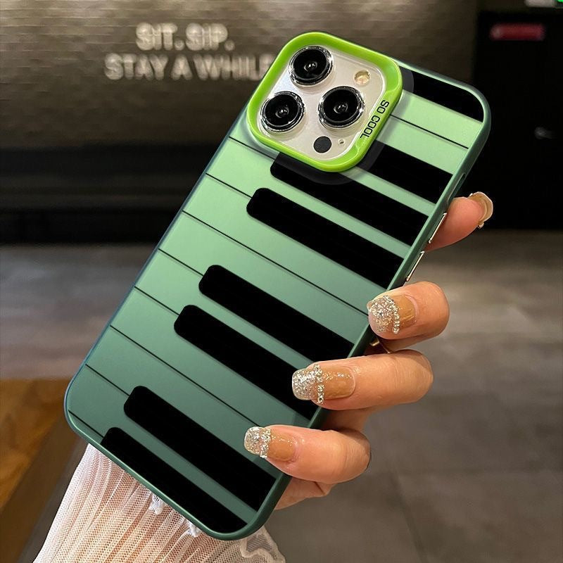 Étui de téléphone à thème noir et blanc pour piano