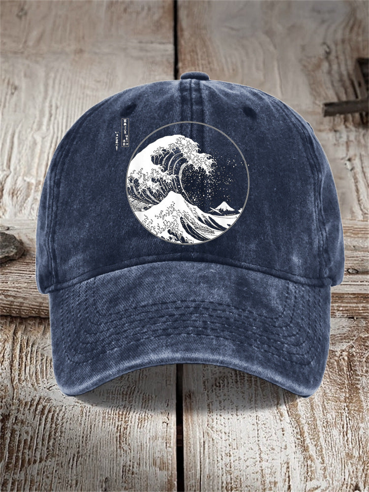 Chapeau imprimé en coton lavé Style distrait Hommes Vintage