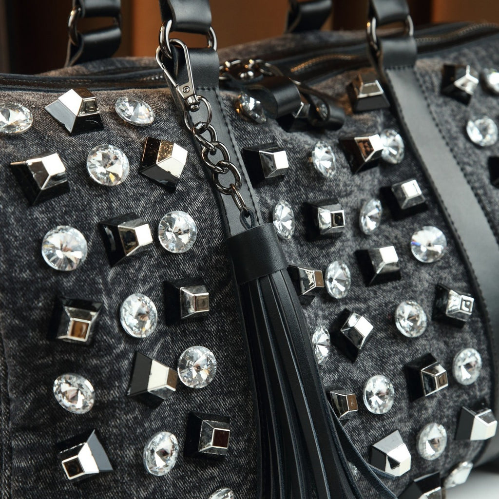 Grand-Capacité Voyage occasionnel Strass Sac à main embelli Sac à dos