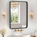 Miroir mural avec cadre en métal rectangulaire