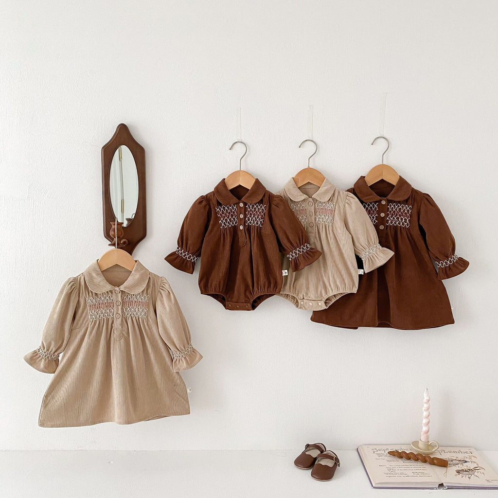 Robe de saut Triangle pour bébé fille Corduroy