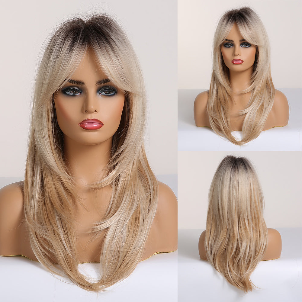 Caractère Bangs Moyen Long Texturé cheveux droits
