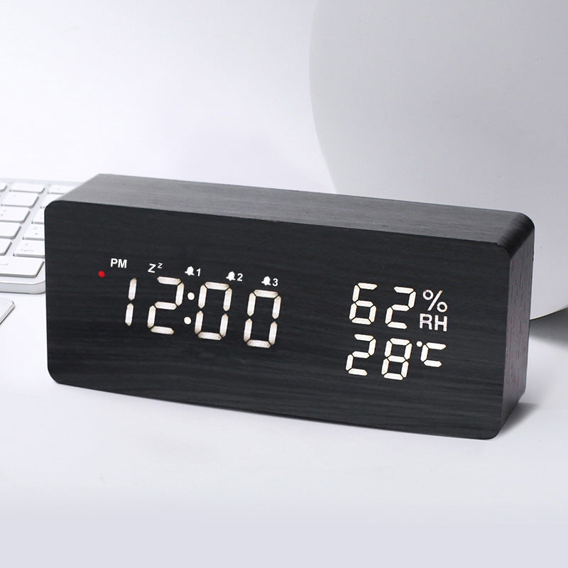 Intelligent Radio Control Clock LED bois électronique température numérique et humidité