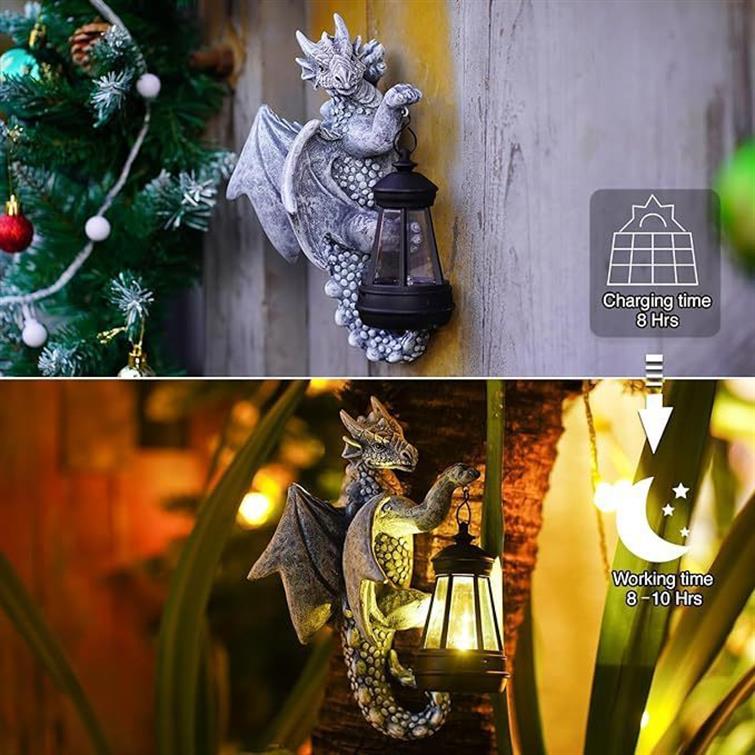 Western Dragon Lantern Extérieur Cour Jardin Resin Craftwork