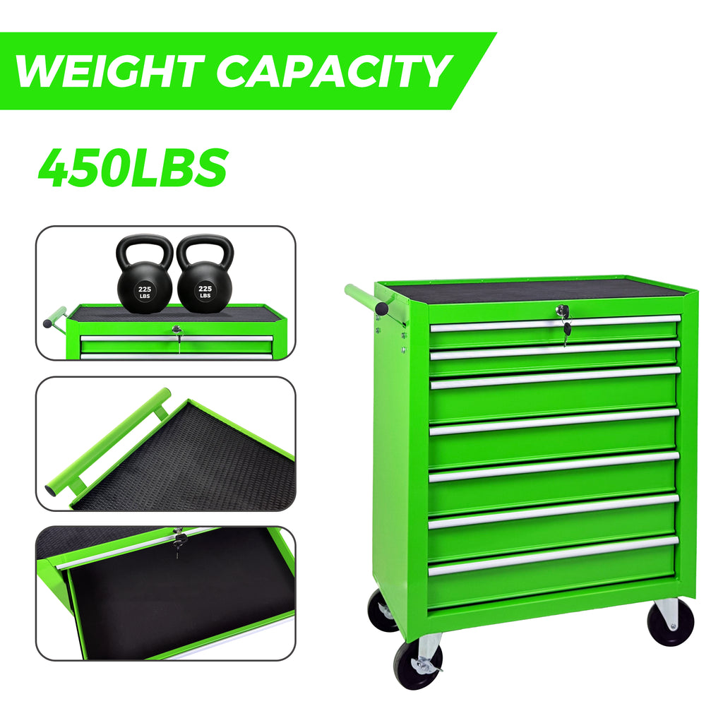 Roulement de coffre à outils avec boîte à outils 7-Drawer avec roues Multifonctionnel Tool Cart Mécanique T