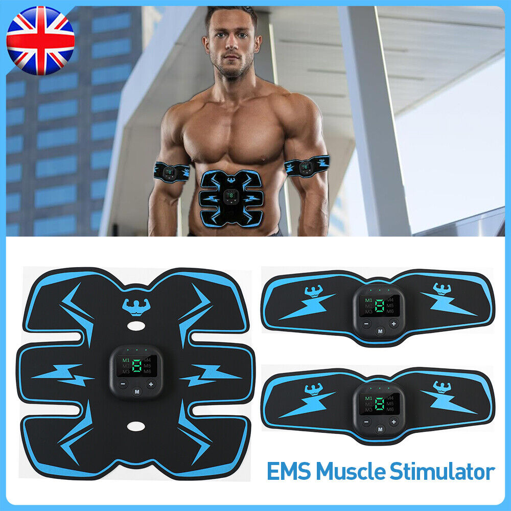 Rechargeable EMS Abdominal Muscle Toning Trainer ABS Stimulateur Toner Fitness UK