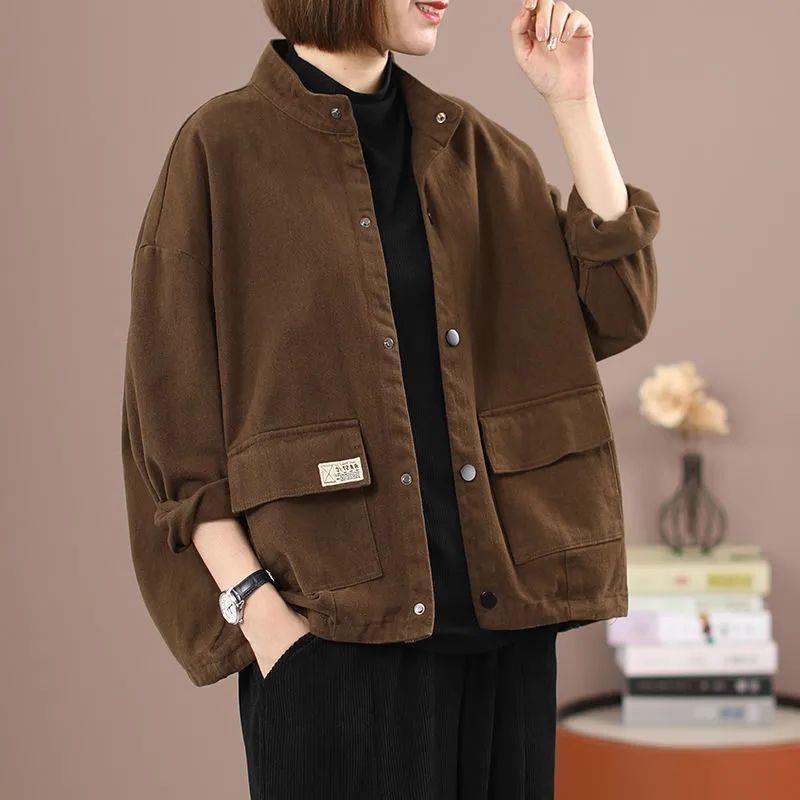 Bouton-down Veste denim style travail pour veste casual dames