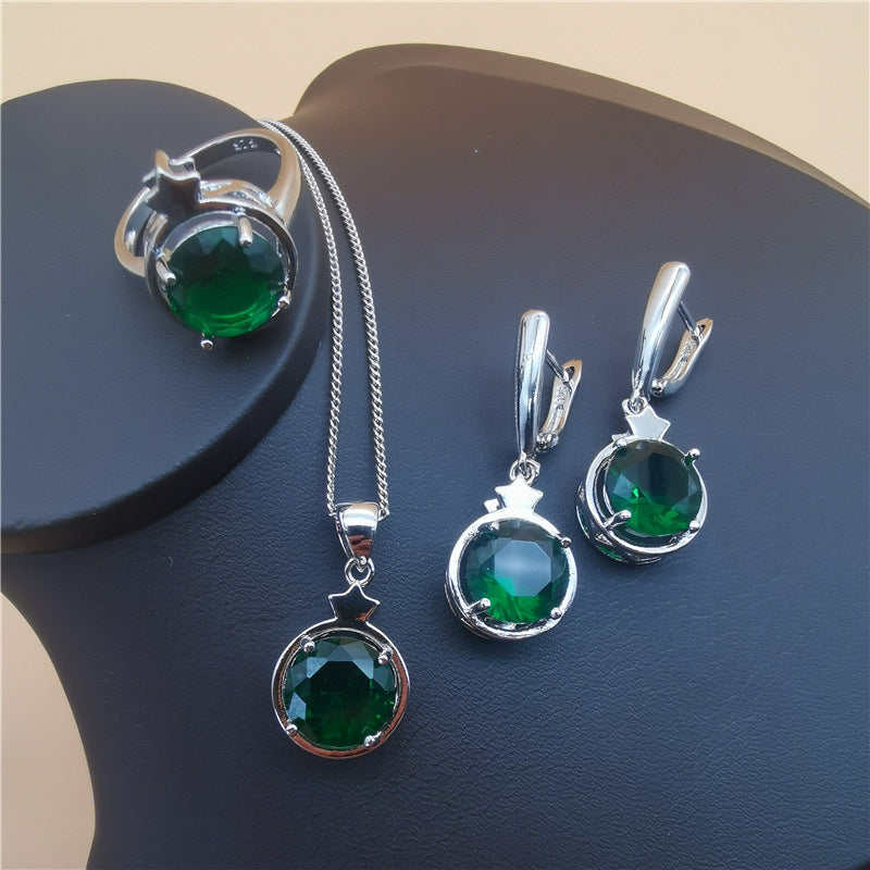 Étoile à quatre pièces et formes rondes européennes Et Tanzanite de style américain