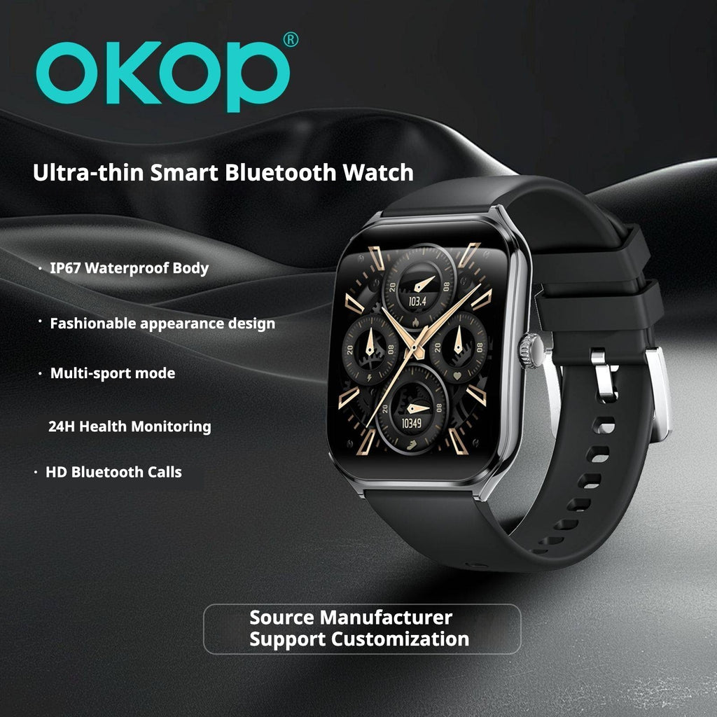 KP-S102 Smartwatch Bluetooth appelant moniteur de pression artérielle Pedometer Courbed Screen Narrow
