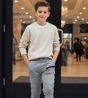 Garçons Slim Fit Gris Pantalon d'école Enfants Smart Casual Pantalon élastique taille 6-12Y