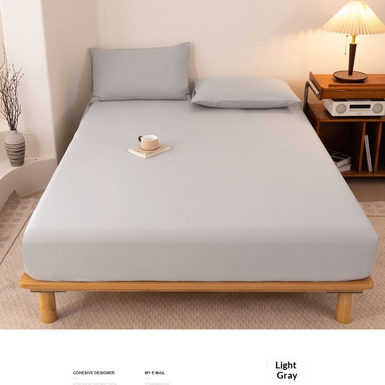 Lavé brossé de couleur solide feuille ajustée anti-dérapant couverture de lit tout-Inclusive Matelas Protecto