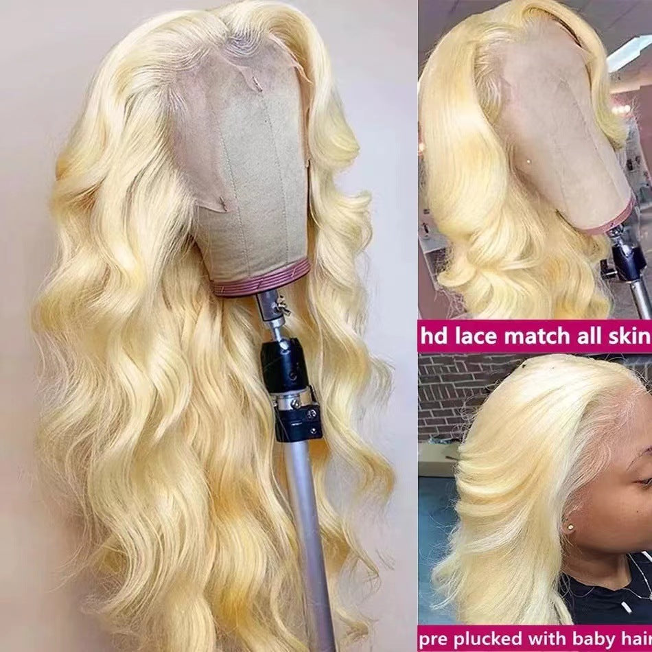 Dentelle avant Long Fiber Wig Light Gold Big Wave