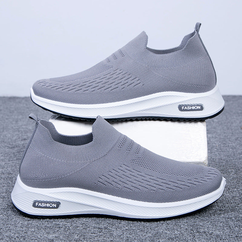 Ressort respirant Flyknit Slip-on hommes Running Sneakers