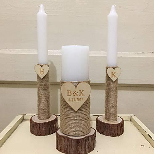 Porte bougies de mariage en bois